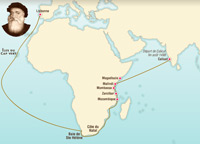 trajet du voyage de vasco de gama